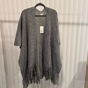 Gray Shawl, Cardigan, Shrug, Poncho One Size NWT